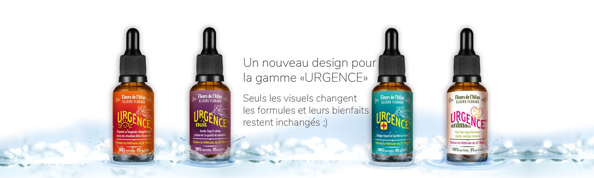 Gamme Urgence de Fleurs de l'Atlas, selon la méthode Bach sans Alcool